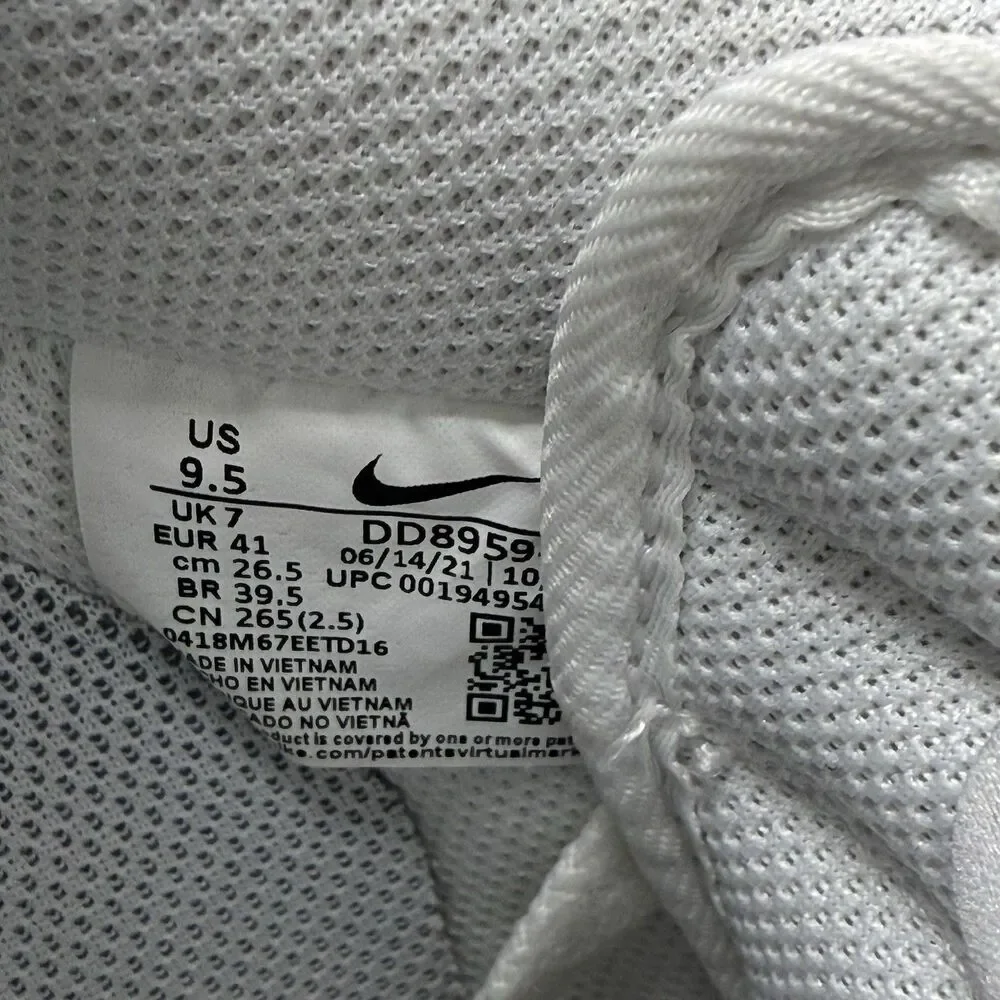 Nike Air Force 1 '07 Low Womens 9.5 Triple White Leather Athletic Shoes Sneakers - Picture 13 of 16
